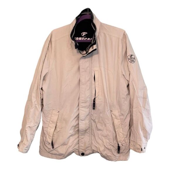 Vintage Forecast 1991 Field Jacket Tan Blue Nylon Fishing Chore Windbreaker 52 - Picture 1 of 11